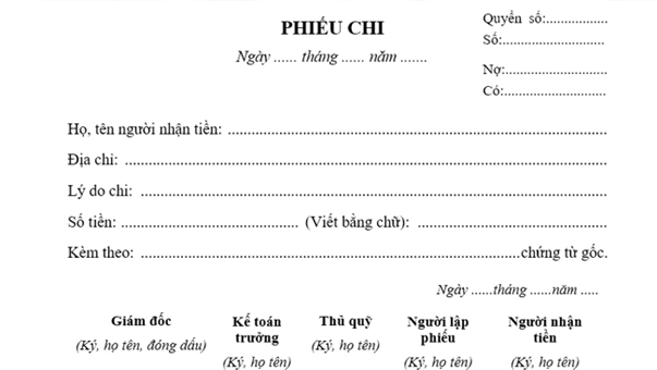 phiếu chi tiếng anh là gì