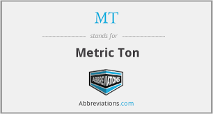 metric ton trong tiếng Anh