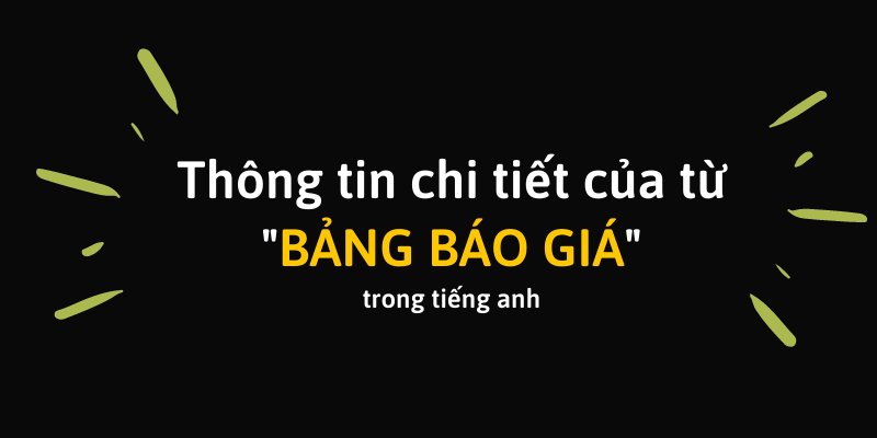 bảng báo giá tiếng anh