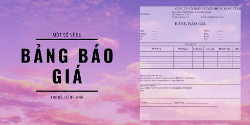 bảng báo giá tiếng anh