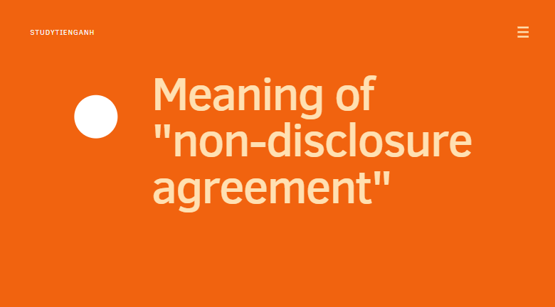 non-disclosure agreement là gì