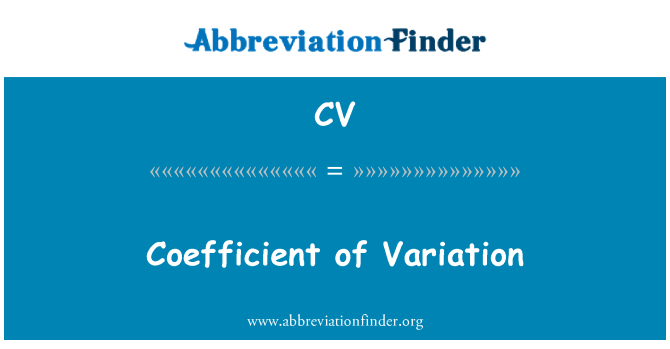 coefficient of variation là gì