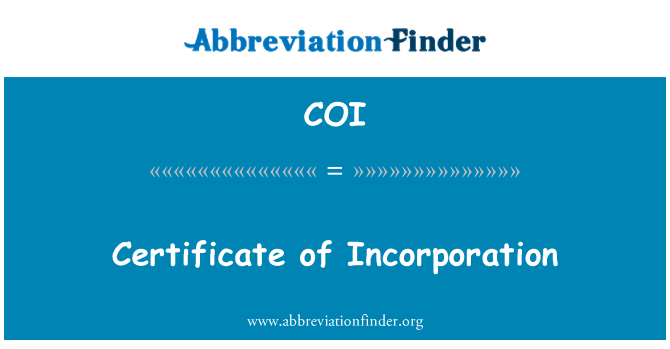 certificate of incorporation là gì