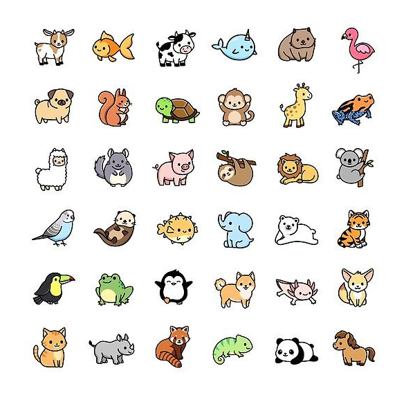 Sưu Tầm] 300+ Hình vẽ sticker cute dễ thương theo từng chủ đề