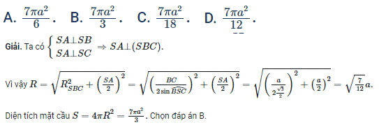 bán kính mặt cầu ngoại tiếp hình chóp