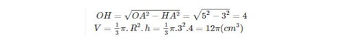 công thức thể tích khối nón