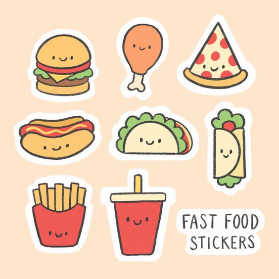 Tổng hợp] Những Hình Vẽ Sticker về đồ ăn dễ thương cute