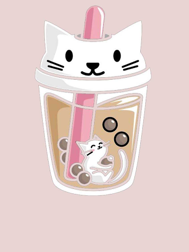 hình vẽ sticker cute trà sữa
