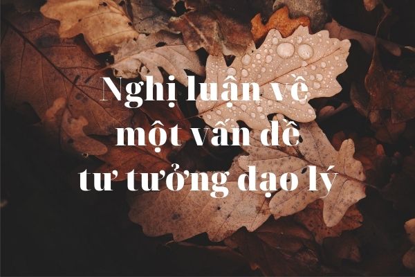 nghị luận về một tư tưởng đạo lí