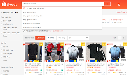 cách tìm tên shop trên shopee