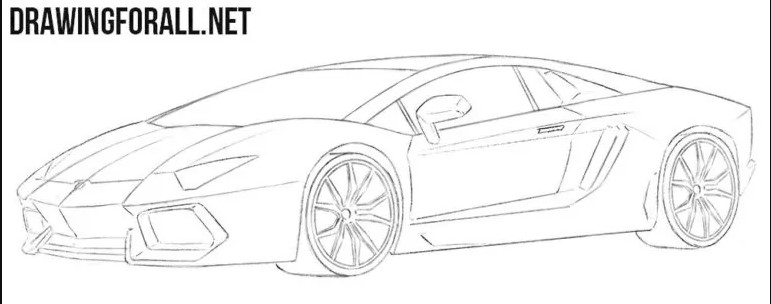 Cách vẽ ô tô mơ ước: Siêu xe Lamborghini đơn giản và đẹp