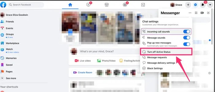 tắt trạng thái online trên facebook