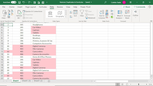 cách bỏ lọc trùng trong excel