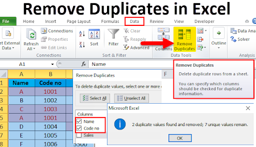 cách bỏ lọc trùng trong excel