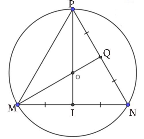 Tính chất tâm của đường tròn ngoại tiếp tam giác vuông, cân, đều