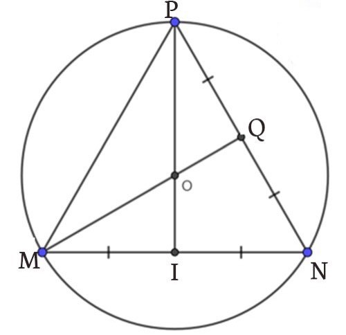 Tính hóa học tâm của đàng tròn trĩnh nước ngoài tiếp tam giác vuông, cân nặng, đều