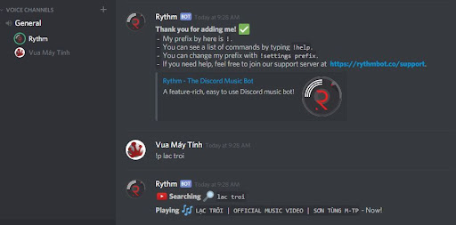 cách tạo bot nghe nhạc trong discord