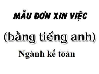 đơn xin việc các ngành bằng tiếng anh