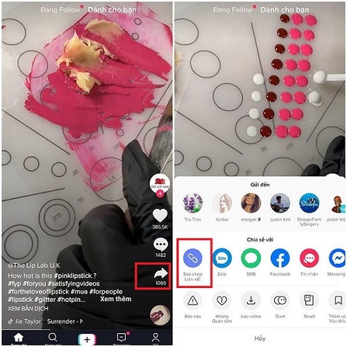 lưu video tiktok