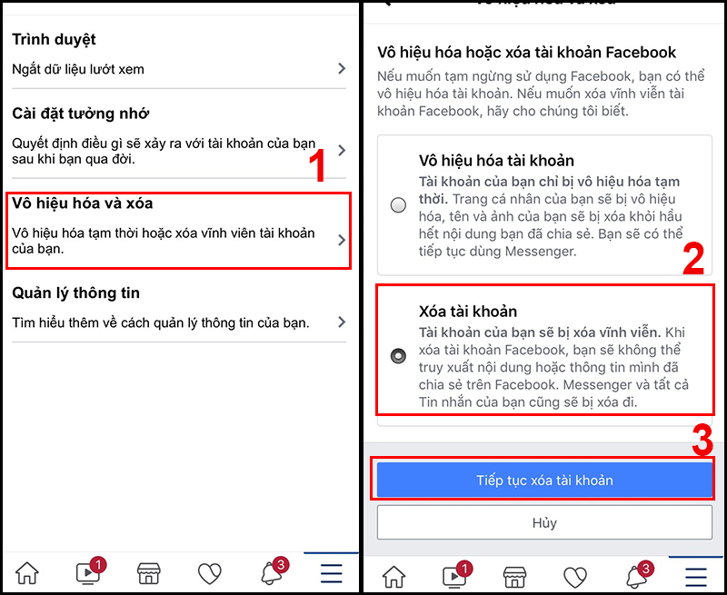 cách xóa tài khoản Facebook 