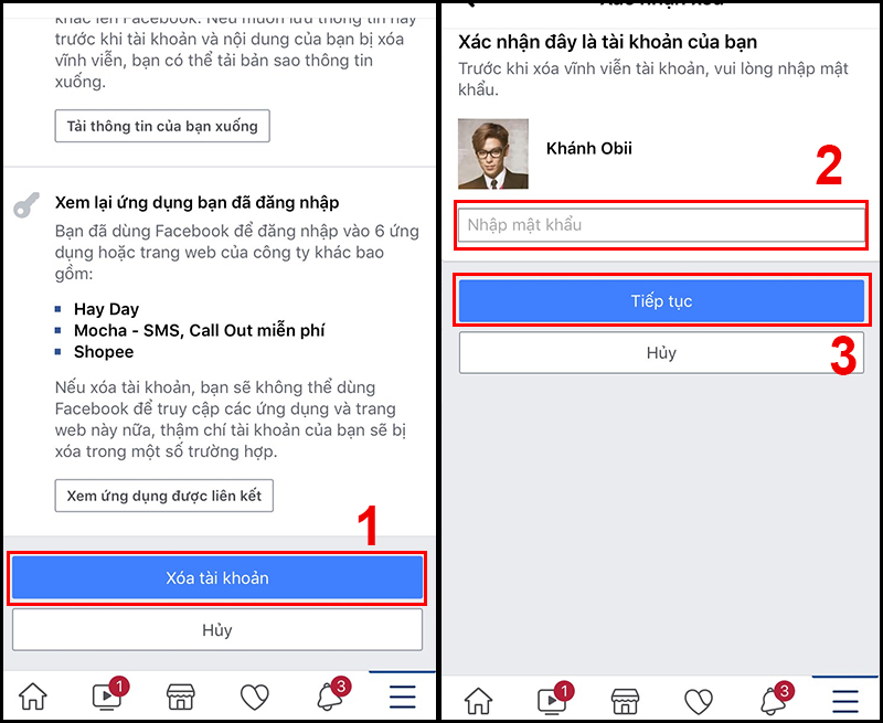 cách xóa tài khoản Facebook 