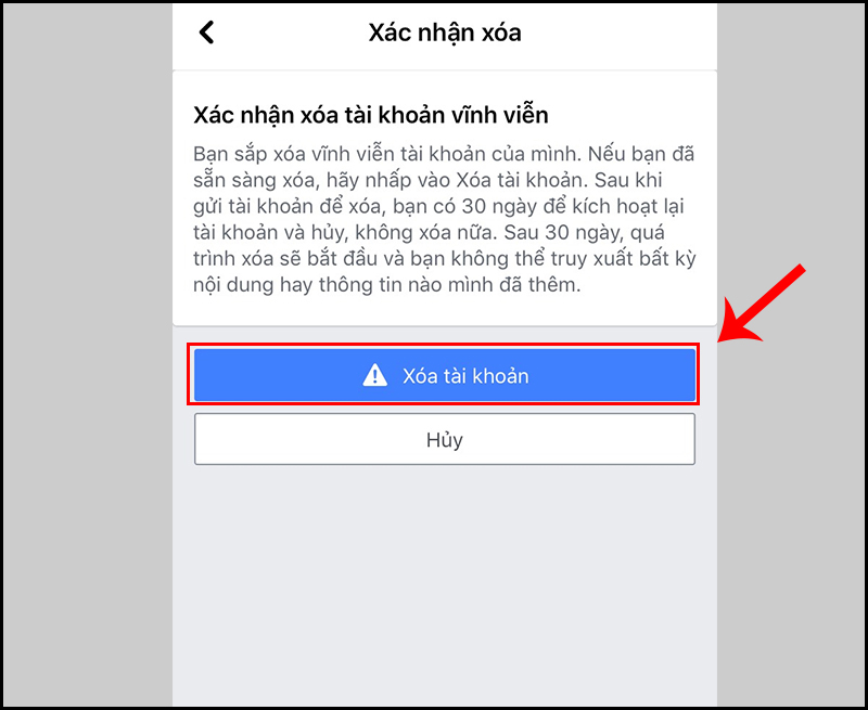 cách xóa tài khoản Facebook 