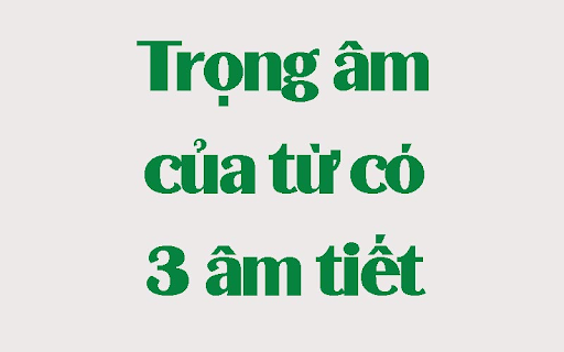 cách đánh trọng âm