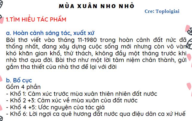 soạn bài mùa xuân nho nhỏ