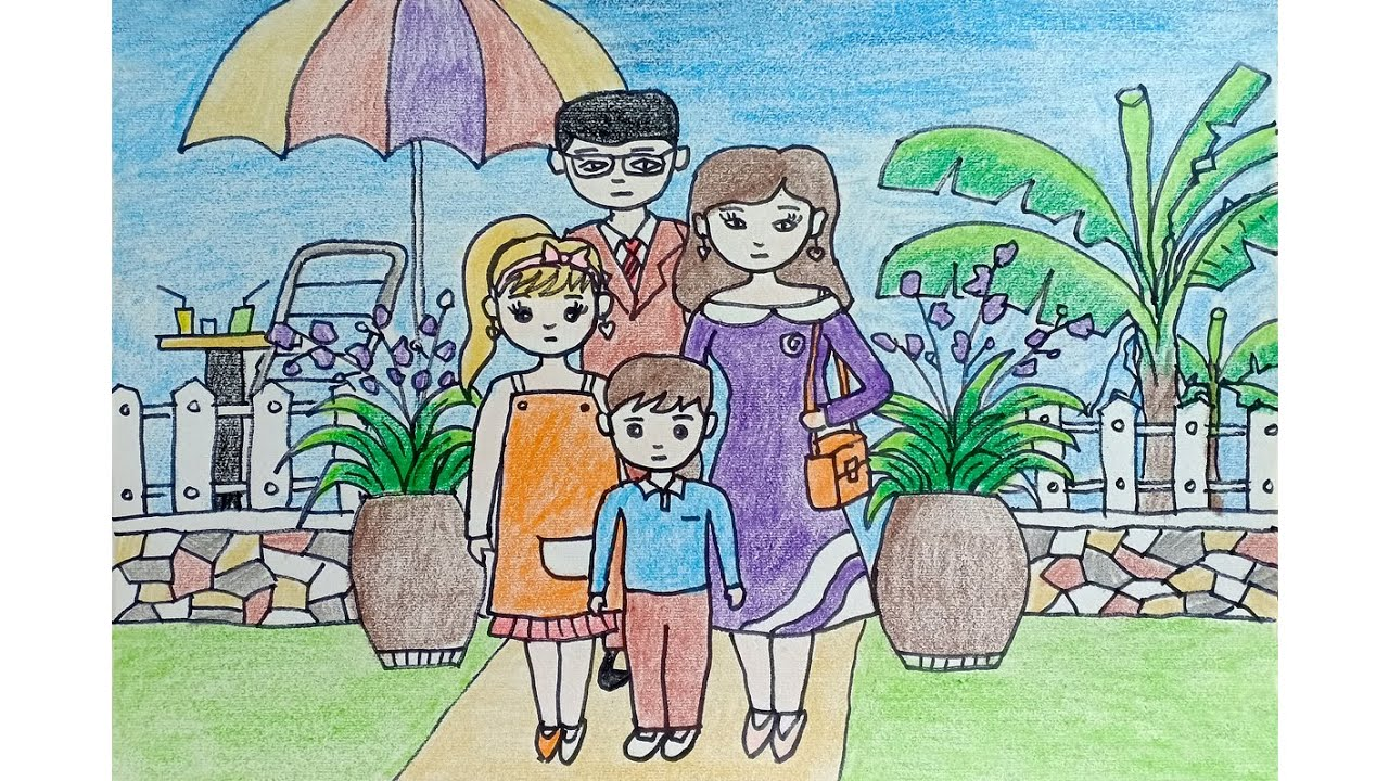 Hướng dẫn vẽ vẽ tranh đề tài gia đình lớp 8 ngày tết với nhiều phong cách