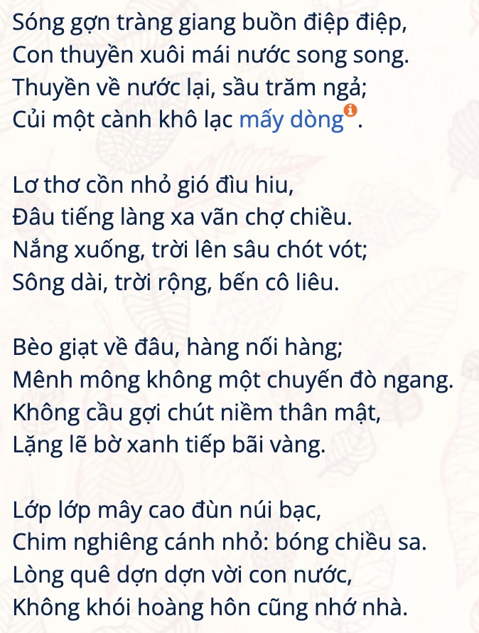 phân tích tràng giang