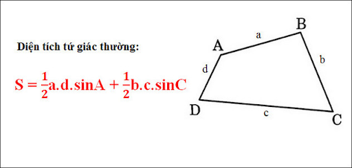 cách tính diện tích hình tứ giác