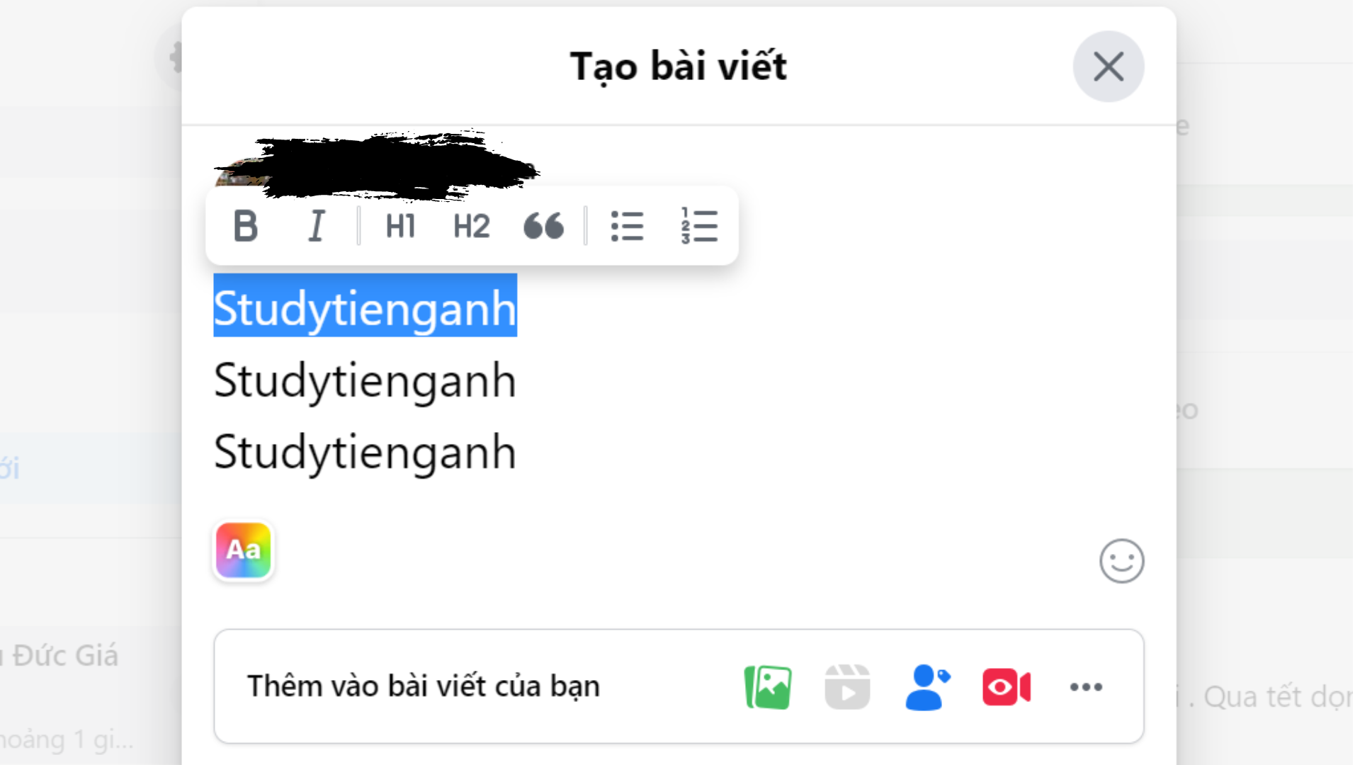 cách viết chữ kiểu trên facebook