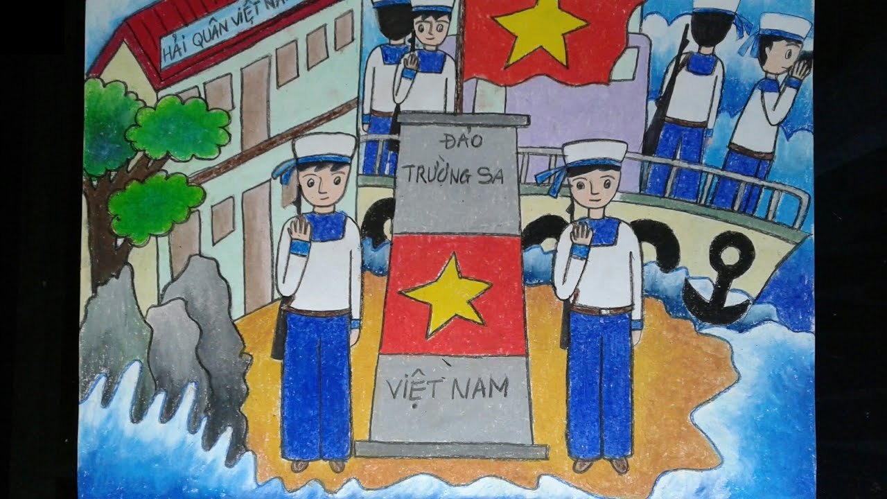 vẽ tranh chú bộ đội