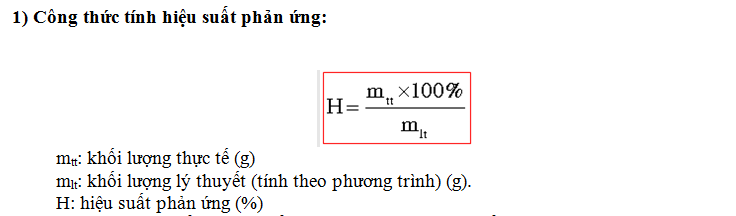 công thức tính hiệu suất