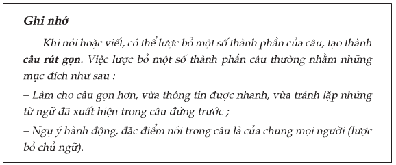 câu rút gọn là gì